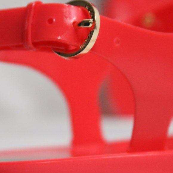 NEW MICHAEL KORS JELLY Plate Thong Sandal MK logo Coral Reef - Picture 6 of 9